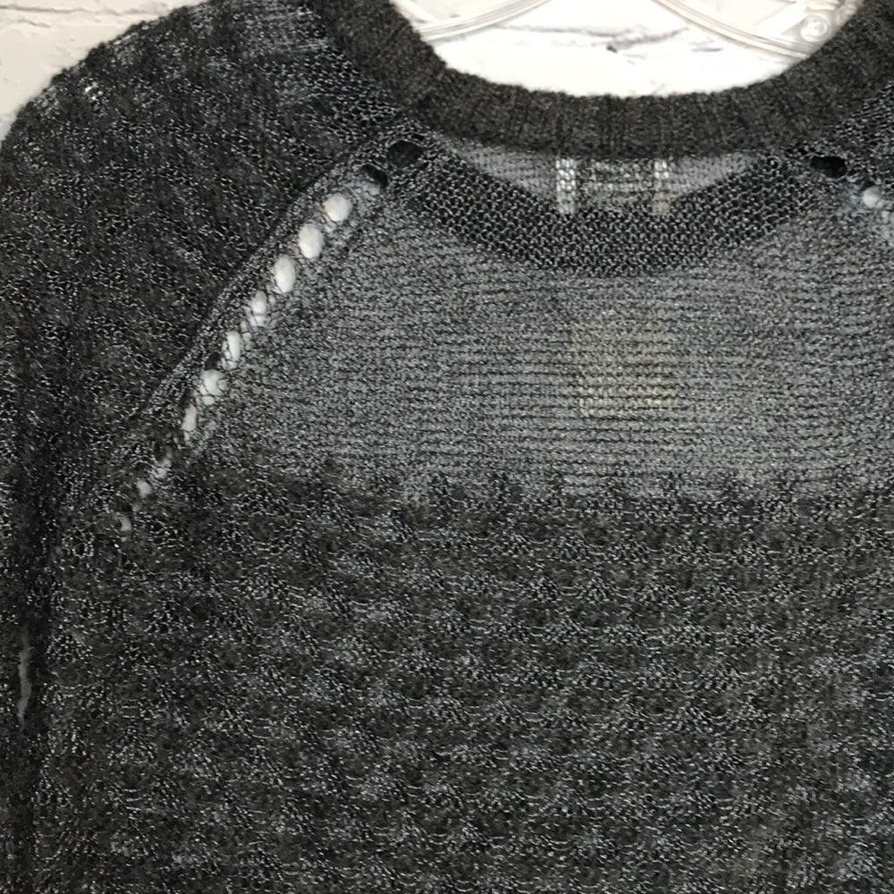 NWT Original Frenchi Gray Knit Sheer Wool Sweater - Picture 3 of 15